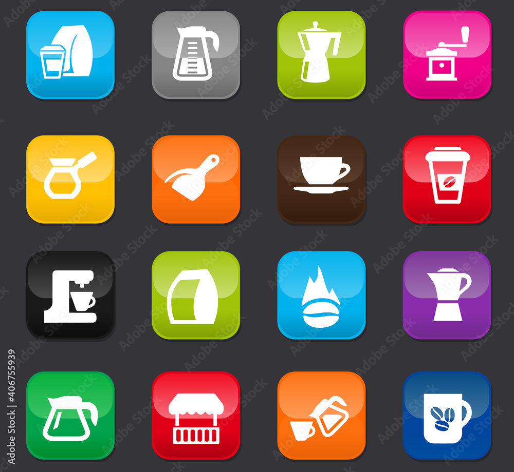 Coffee icons set Coffee icons set