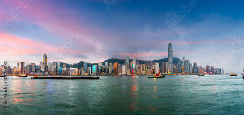 Hong Kong  China Cityscape on the Harbor