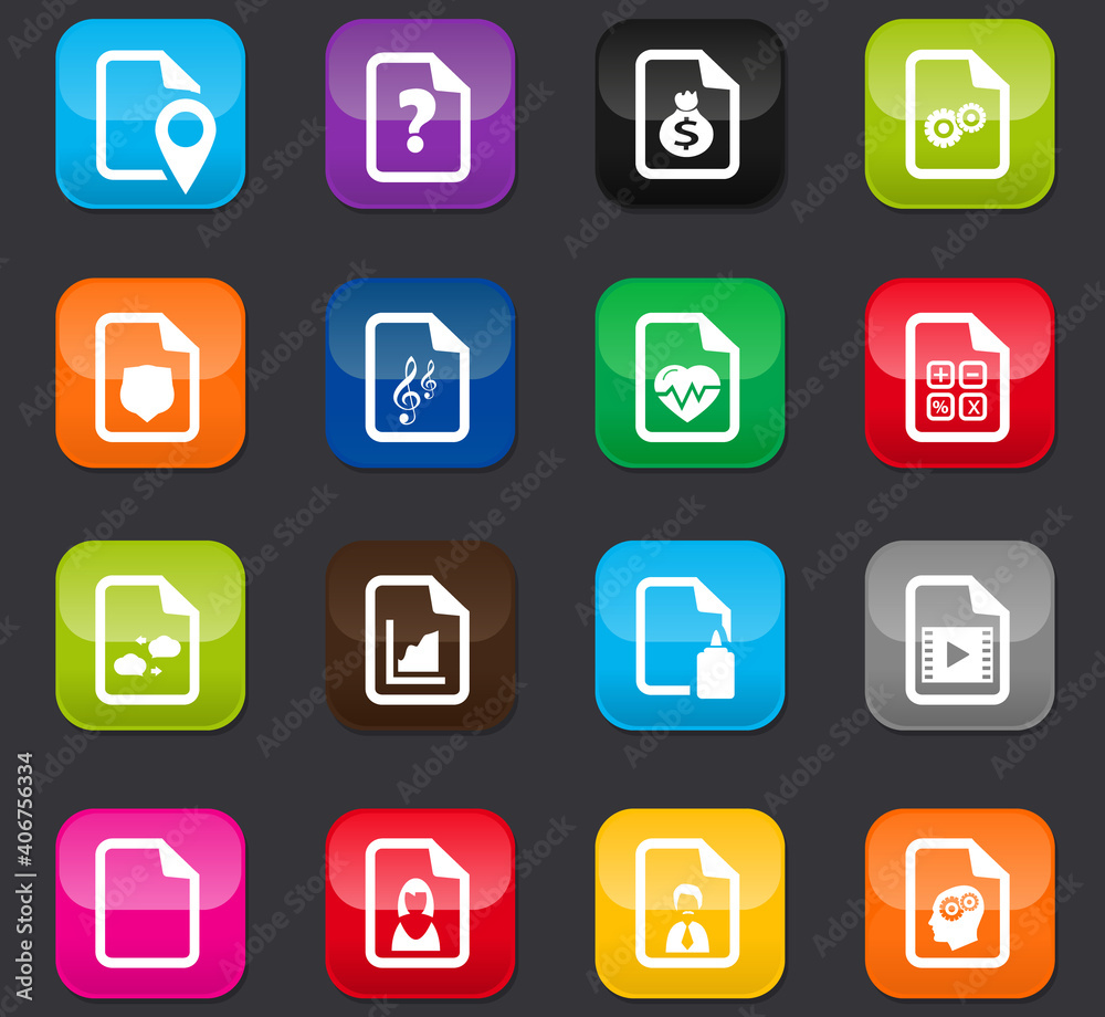 Documents icons set Documents icons set
