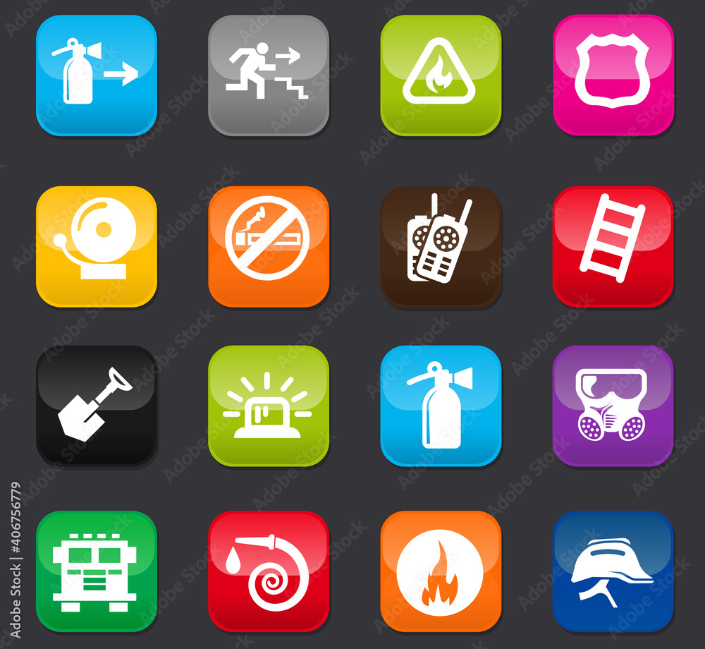 Fire-brigade icon set Fire-brigade icon set