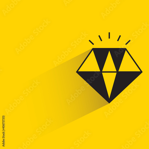 Fotografia diamond drop shadow yellow background