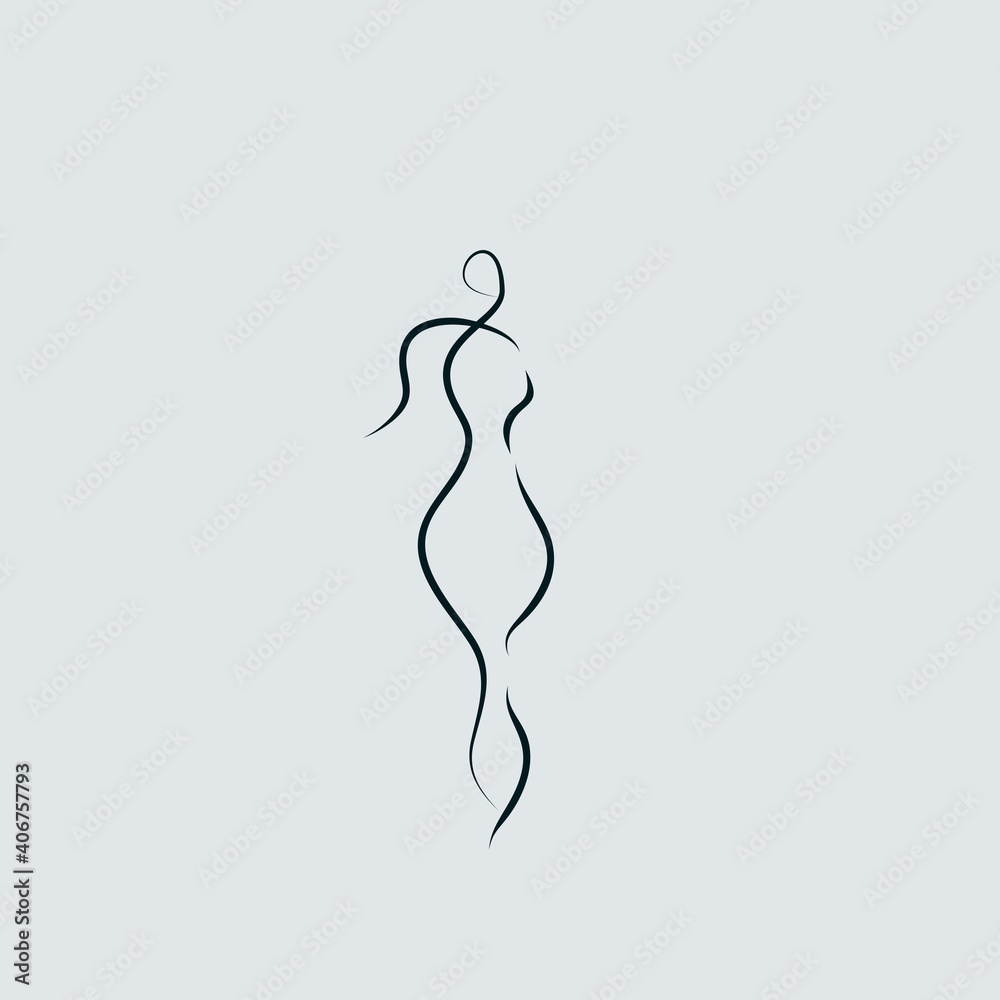 female shape line art logo design female shape line art logo design