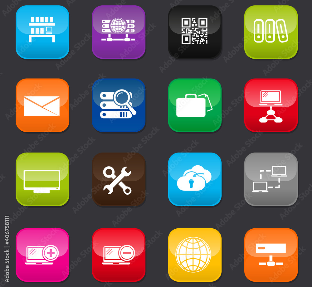 Internet, server, network icons set Internet, server, network icons set