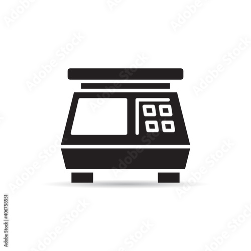 digital weight scale icon on white background vector 