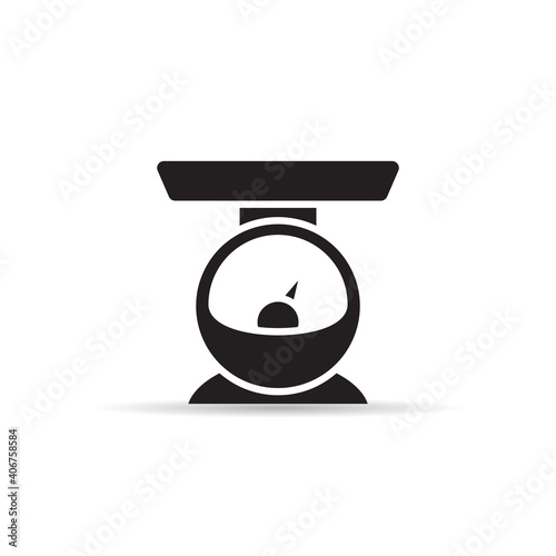 digital weight scale icon on white background vector 