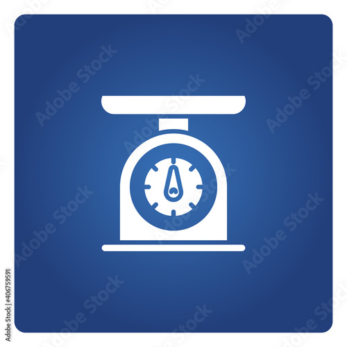 digital weight scale icon on blue background vector 