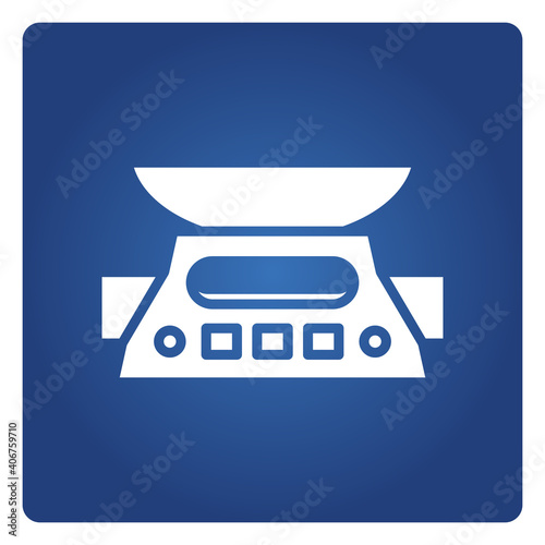 digital weight scale icon on blue background vector 