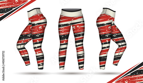 leggings pants training fashion illustration vector with mold