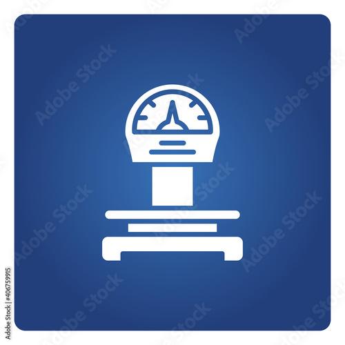 digital weight scale icon on blue background vector 