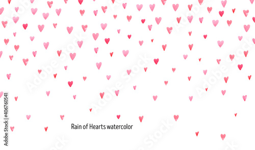 Rain of hearts. Valentines day background  print Valentine   s day. Heart print  romantic background.
