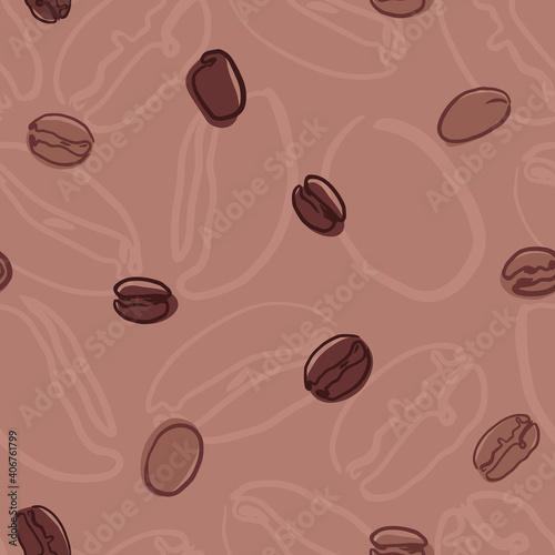 Seamless coffee seed texture