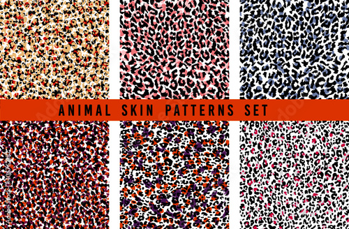 set of animal print vector patterns
