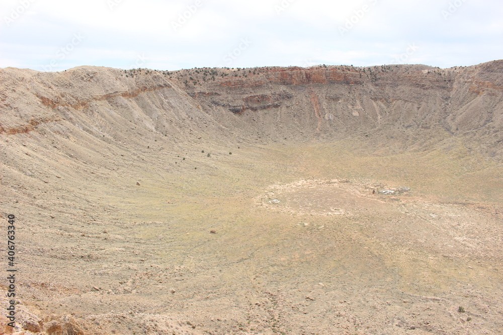 Meteorite crater in the desert
