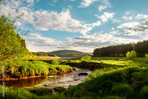 Fototapeta Naklejka Na Ścianę i Meble -  landscape with river and mountains