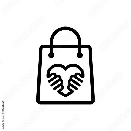Buy local icon in black. Support small business concept. Vector on isolated white background. EPS 10