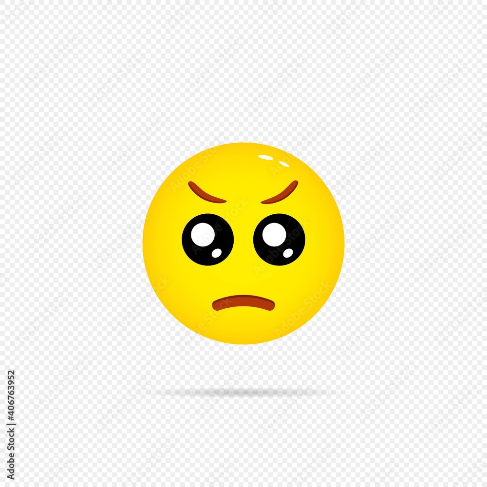 Fototapeta premium Angry emoji icon. Smiley, emoticon. Social media concept. Vector on isolated transparent background. EPS 10