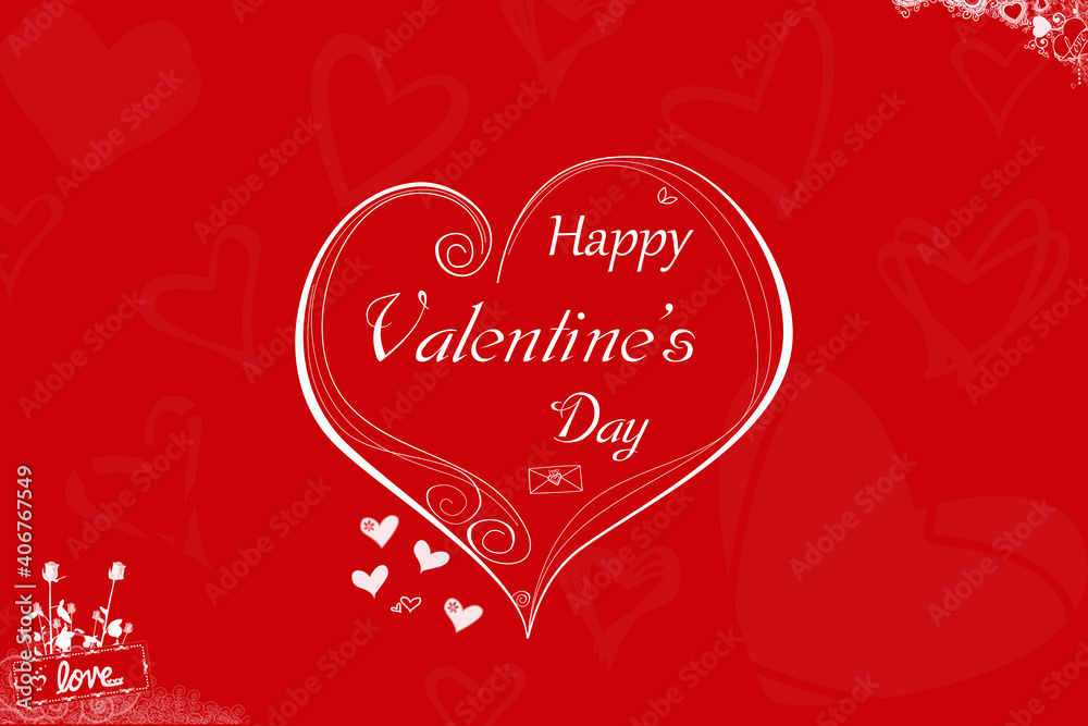 Happy Valentine's day. Valentine's card with hearts. Greeting card.