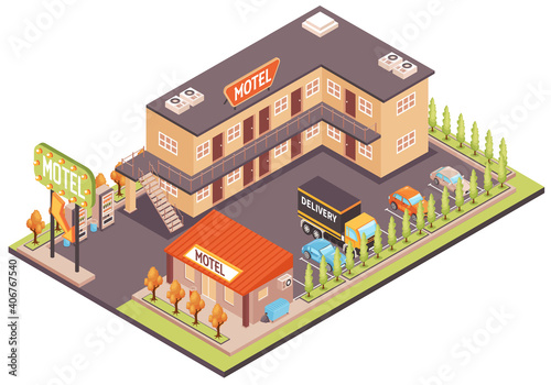Motel Color Illustration