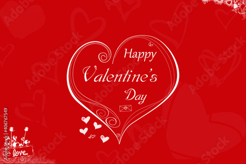 Happy Valentine's day. Valentine's card with hearts. Greeting card.