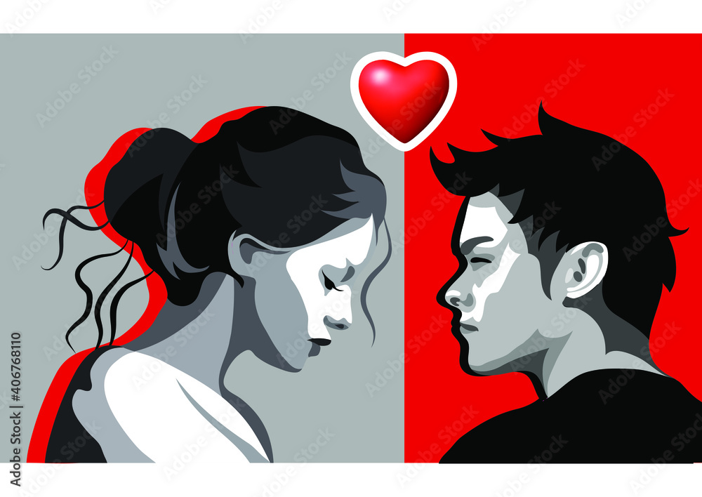 Abstract couple in love. Valentine symbol. Vector illustration Abstract couple in love. Valentine symbol. Vector illustration