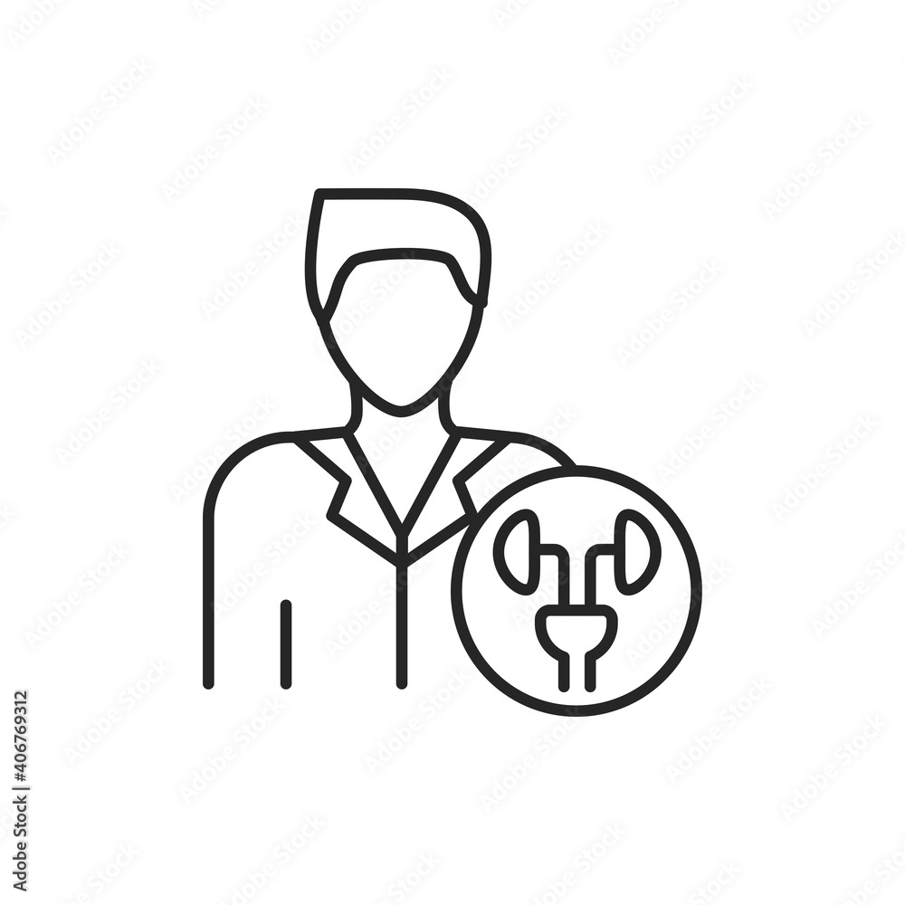 Urologist color line icon. Subject matter expert. Urologist color line icon. Subject matter expert.