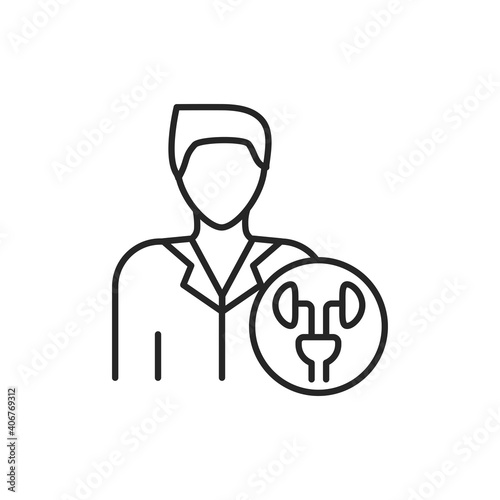 Urologist color line icon. Subject matter expert.
