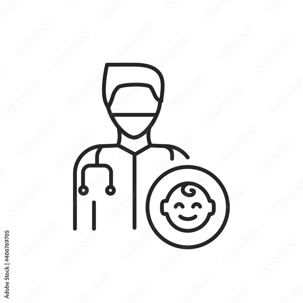 Children therapist color line icon. Subject matter expert.