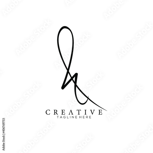 Elegant Letter H Black Handwriting Signature Logo Design Template