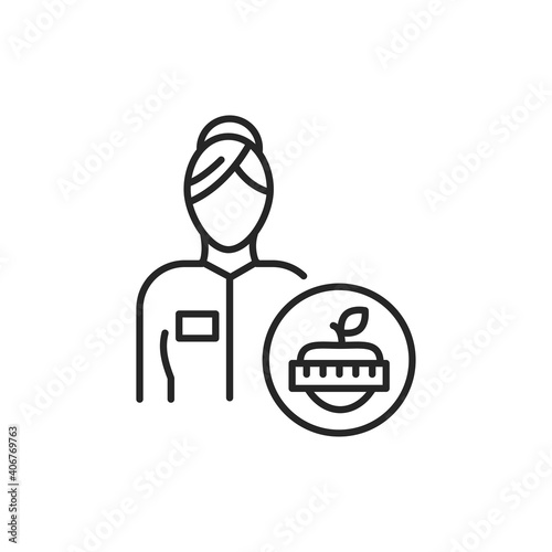 Nutritionist color line icon. Subject matter expert.
