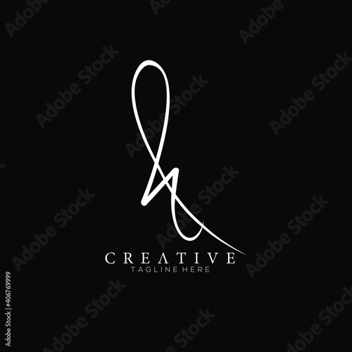 Elegant Letter H White Handwriting Signature Logo Design Template