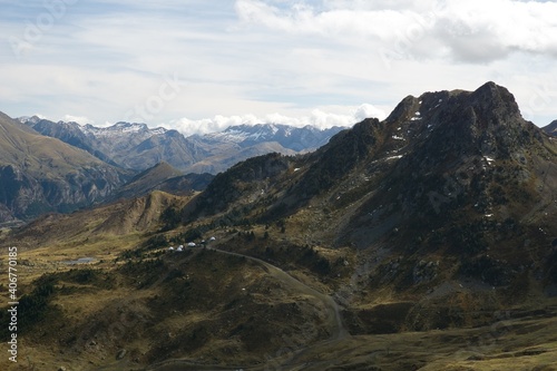 views from the top of the mountain in a sunny day, huesca, Spain