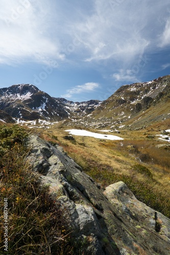 views from the top of the mountain in a sunny day  huesca  Spain