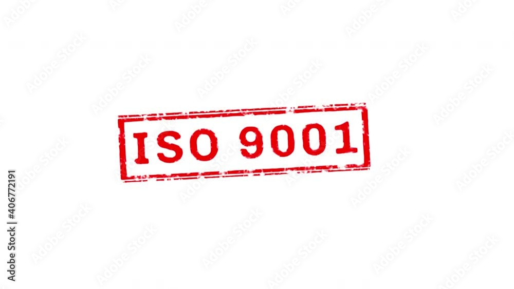 ISO 9001 Text Stamp effects Animation on White Background and Green Screen ISO 9001 Text Stamp effects Animation on White Background and Green Screen