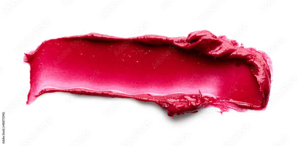 Fototapeta premium Red lipstick stroke isolated on white background