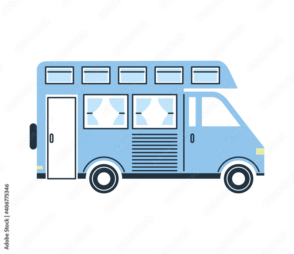 Camper van blue vector design