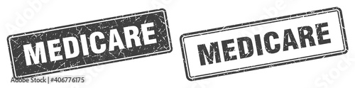medicare stamp set. medicare square grunge sign