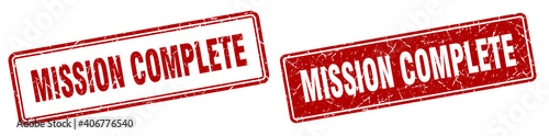 mission complete stamp set. mission complete square grunge sign