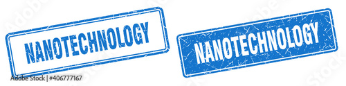 nanotechnology stamp set. nanotechnology square grunge sign