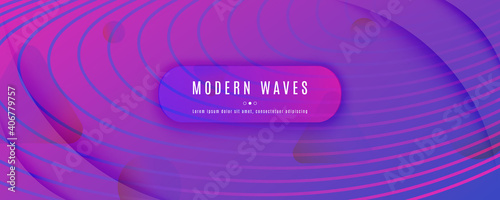 Purple Fluid Stripes. Technology Motion. Abstract