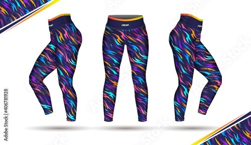 leggings pants training fashion illustration vector with mold