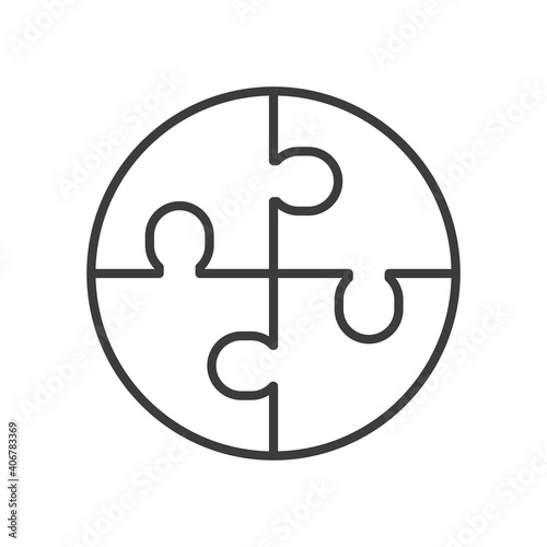 puzzle circle icon vector design