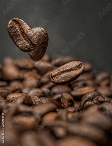 coffee beans on dark background