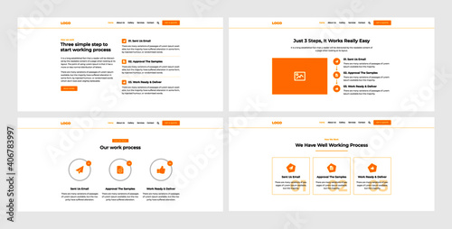 How it works section web UI kit. Web element for your web design