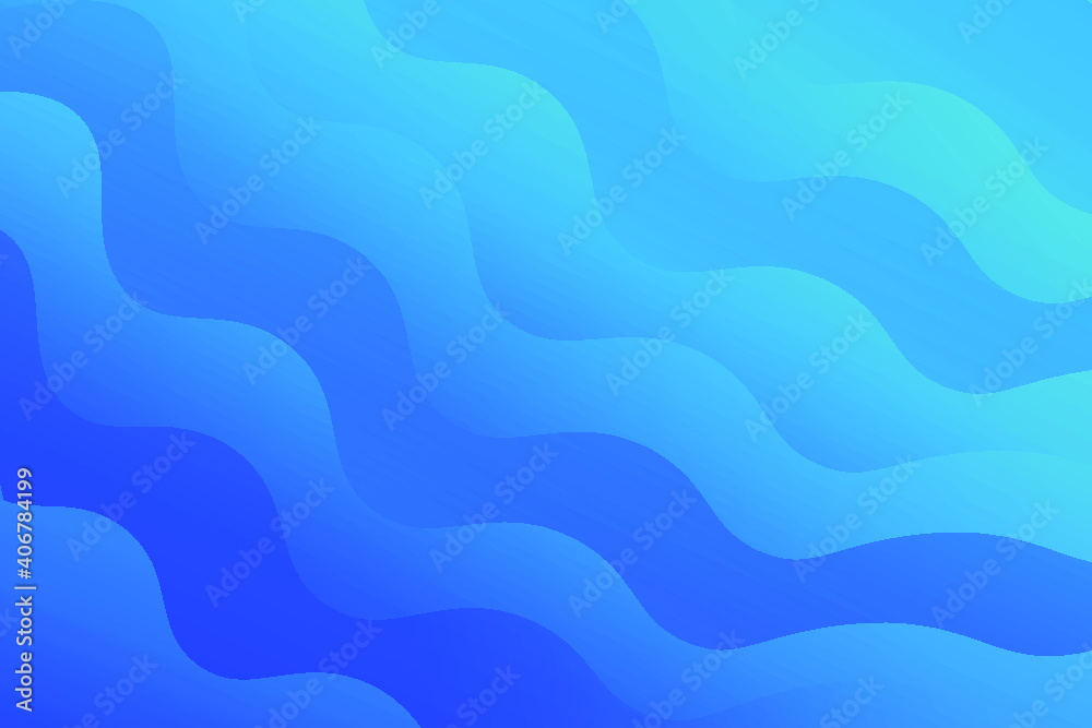 Stylish wavy shapes abstract blue background