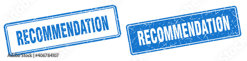 recommendation stamp set. recommendation square grunge sign
