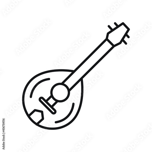 banjo music instrument line icon