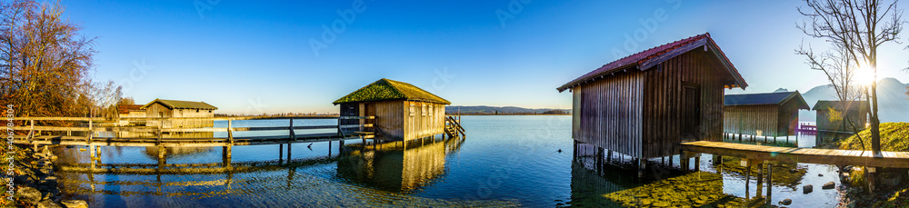 old hut at the kochel lake - bavaria