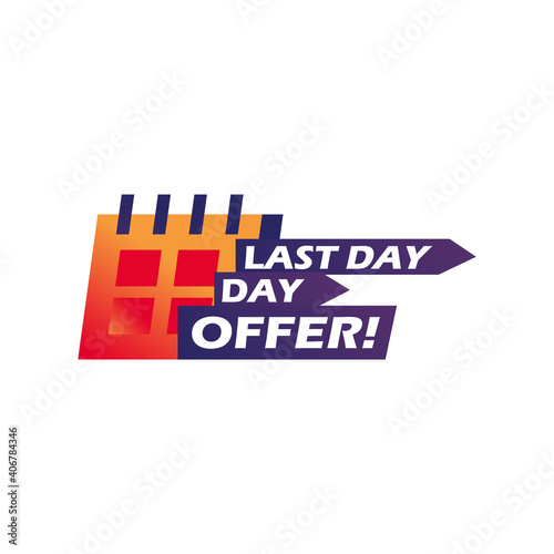 last day offer with calendar vector design