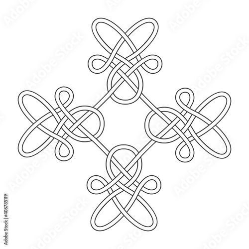 monochrome icon with Celtic knot ethnic art ornaments