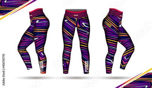 leggings pants training fashion illustration vector with mold